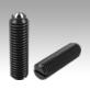 Spring plungers with slot and ball, steel, long version, standard spring force