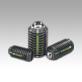 Spring plungers with slot and ball, steel, with thread lock