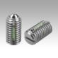 Spring plungers with slot and ball, stainless steel, standard spring force, with thread lock