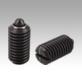 Spring plungers with slot and thrust pin, steel, light spring force
