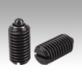 Spring plungers with slot and thrust pin, steel, standard spring force