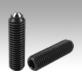 Spring plungers with hexagon socket and ball, steel, long version, standard spring force