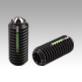 Spring plungers with hexagon socket and ball, steel, strong spring force, with thread lock