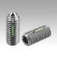 Spring plungers with hexagon socket and ball, stainless steel, standard spring force, with thread lock