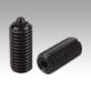 Spring plungers with hexagon socket and thrust pin, steel, standard spring force