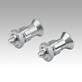 Indexing plungers, stainless steel, short version with stainless steel mushroom grip, locking slot and lock nut