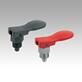 Indexing plunger, steel or stainless steel, short version with plastic cam lever, no locknut