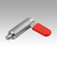 Cam-action indexing plungers, stainless steel, Form F, with grip cap