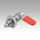 Cam-action indexing plunger, stainless steel
with hexagon, Form D