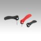 Cam levers, plastic with internal or external thread, plastic thrust washer and steel or stainless steel stud