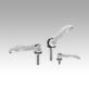 Cam levers, steel, adjustable with external thread, plastic thrust washer and steel stud