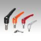 Clamping levers, die-cast zinc with external thread, threaded insert stainless steel