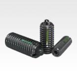 Spring plungers with hex socket and thrust pin, steel, with thread lock
