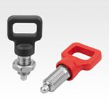 Indexing plungers steel or stainless steel with plastic eyelet grip