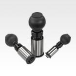 Precision indexing plungers, steel with plastic spherical knob and cylindrical indexing pin