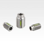 Locating bushes for ball lock pins, with thread lock