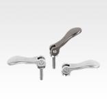 Cam levers, stainless steel  with internal or external thread, thrust washer and stud stainless steel