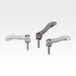 Cam levers, stainless steel, adjustable  with external thread, thrust washer and stud stainless steel