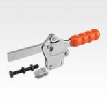 Toggle clamps horizontal with straight foot and full holding arm
