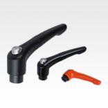 Clamping levers with protective cap, internal thread