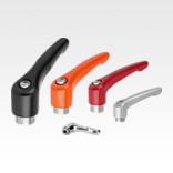 Clamping levers with internal thread, steel parts stainless steel 