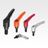 Clamping levers with external thread