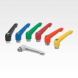 Clamping levers, plastic with internal thread, threaded insert stainless steel