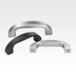 Pull handles, aluminium, semi-matt anodised, mounted from the rear