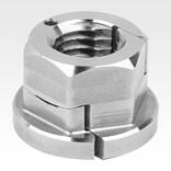 Hexagon nuts, QT steel, two-part 
with collar