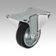 Steel plate fixed castors with solid rubber tyres, standard version 