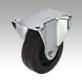 Steel plate fixed castors with vulcanised-on elastic solid rubber tyres, standard version