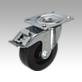 Steel plate swivel castors with stop-fix, vulcanised-on elastic solid rubber tyres, standard version