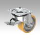 Steel plate swivel castors with stop-top, Extrathane® tread, medium load version