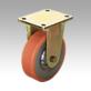 Welded steel fixed castors with Extrathane® tread, heavy-duty version