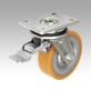 Welded steel swivel castors with stop-top, Extrathane® tread, heavy-duty version