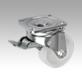Steel plate swivel castors with stop-top, polyamide wheels, heavy duty version