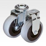 Appliance swivel and fixed castors with solid rubber tyres, standard version