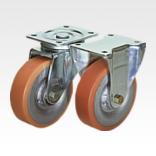 Steel plate swivel and fixed castors with Extrathane® tread, heavy duty version