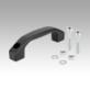 Pull handles, plastic, mounted from front or rear