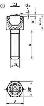 Pendelauflagen verstellbar, mit O-Ring Form F,Stahlkugel abgeflacht, mit Riffelung