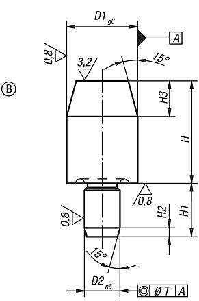 Aufnahmebolzen zylindrisch, Form B