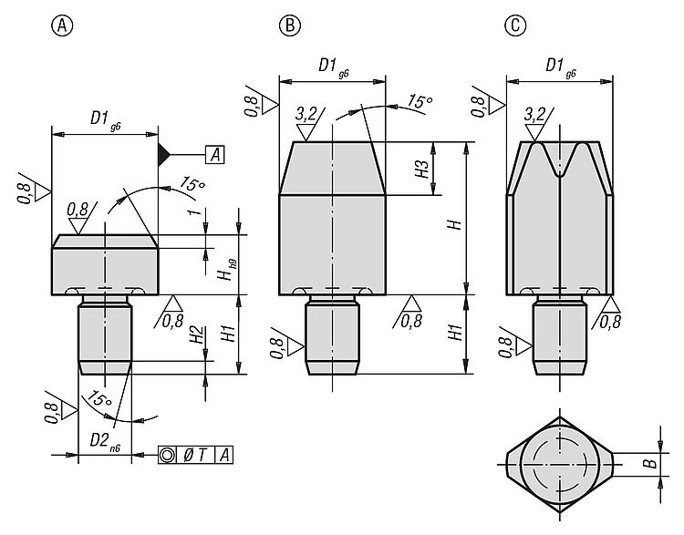 DIAMOND LOCATING PINS