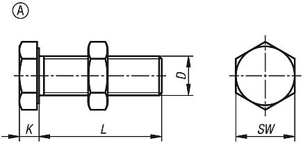 Stop screw, steel grade 10.9 with flat head
