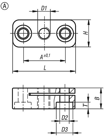 Haltestücke Aluminium Form A