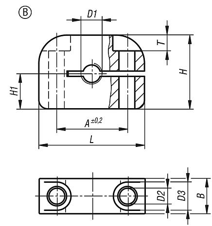 Haltestücke Aluminium Form B
