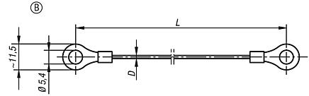 Halteseile Form B, beidseitig mit Quetschkabelschuh