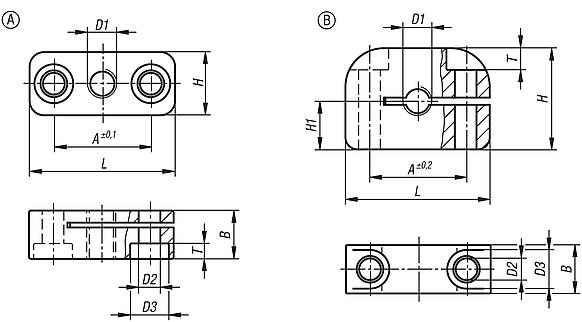 Haltestücke Aluminium