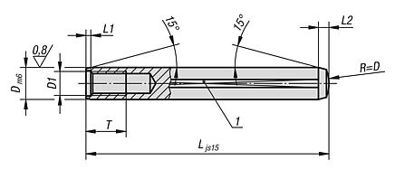 Cylindrical pins with internal threadDIN EN ISO 8735