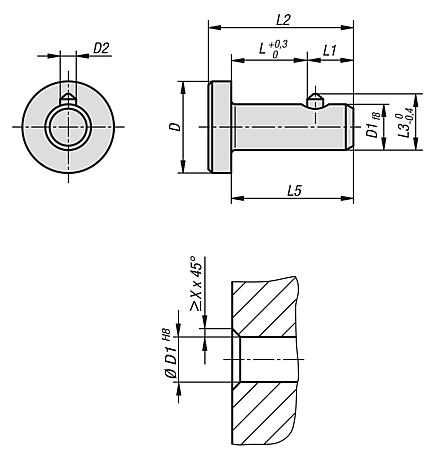 Locking pins with axial lock