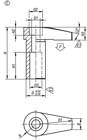 Spannhaken mit verlängerter Spannpratze Form C